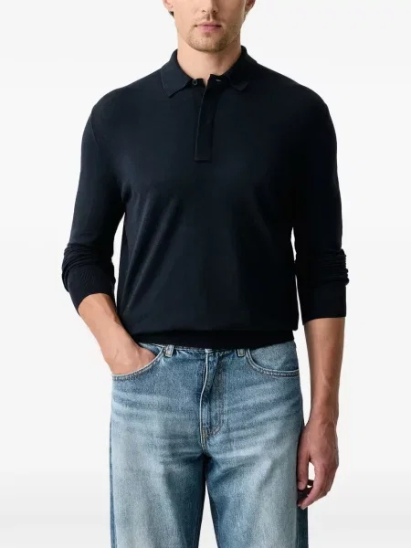 Lung tricou polo Sisley albastru