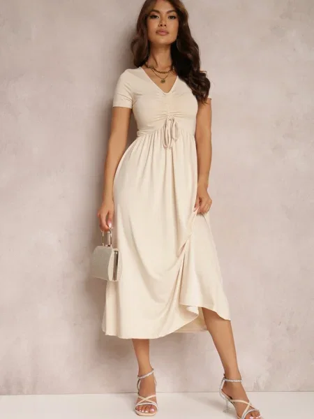 Rochie deschis Naerilea bej