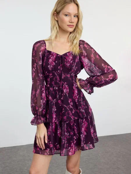 Trendyol Rochie de cocktail lila / mov vânătă / mov orhidee