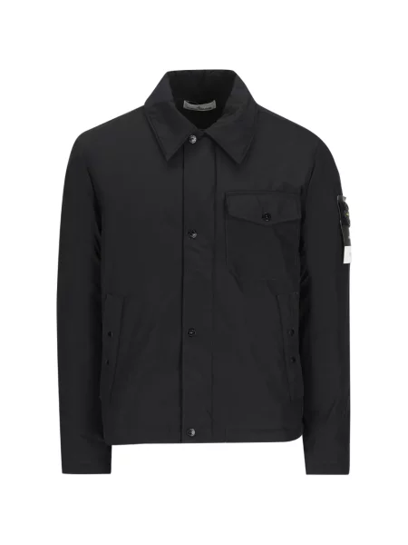 Geacă cămașă Stone Island cu strasuri negru