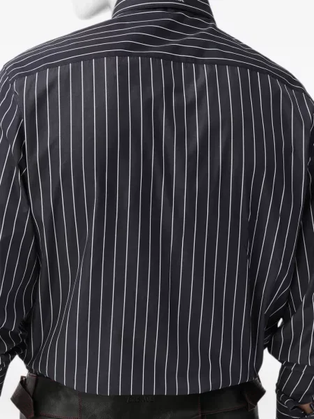 Cămașă Versace cu dungi din poplin negru