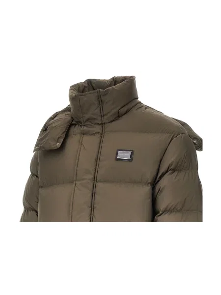 Kurtka skórzana Emporio Armani z logo zielona