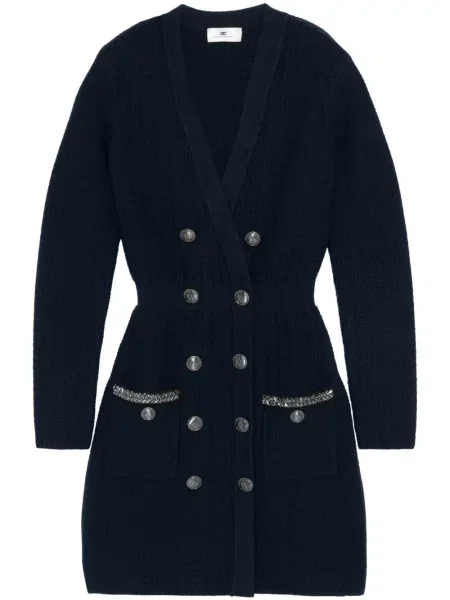 Mała mały sukienka mini Elisabetta Franchi garniturowa niebieska