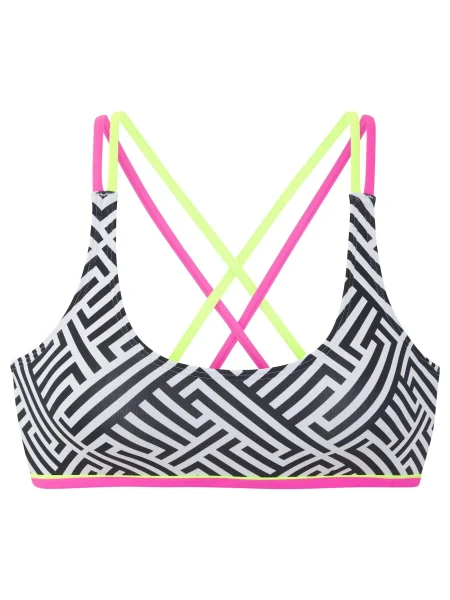 BUFFALO Sutien costum de baie verde limetă / roz / negru / murdar alb
