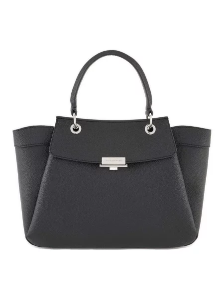 Torba Armani Exchange elegancka z odpinanym paskiem czarna