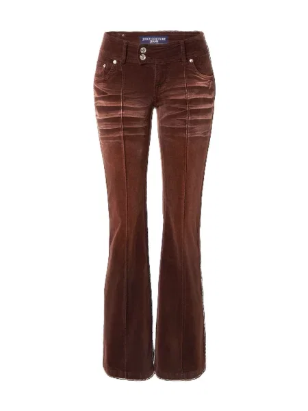 Juicy Couture Džínsy CREST VELOUR DENIM LOW RISE FLARE' hnedá