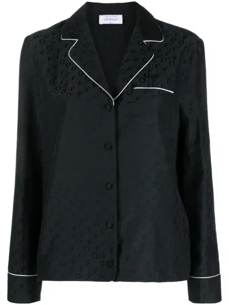 Cămașă Off-white din satin negru