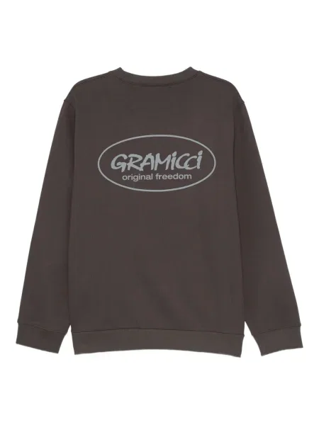 Hanorac crewneck Gramicci cu imagine maro