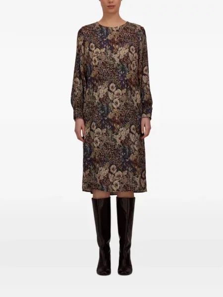 Rochie midi Herno cu model floral cu imagine maro