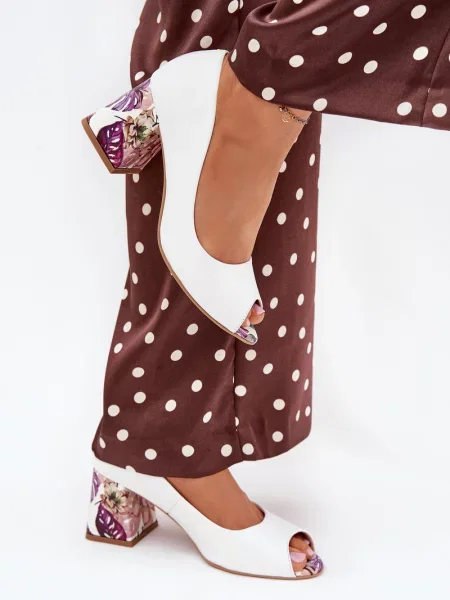 Kožené lodičky Boto bílé