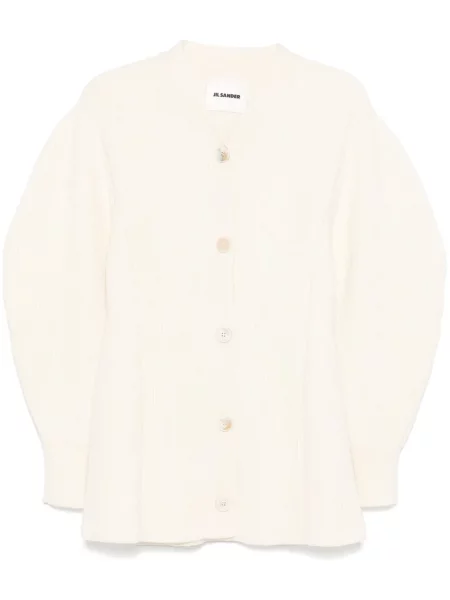 Cardigan Jil Sander tricotate alb