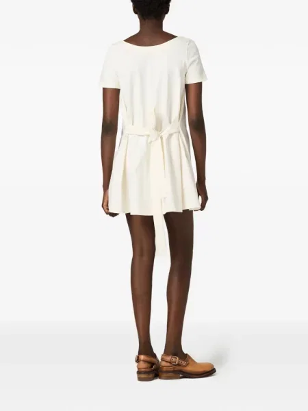Rochie mini Miu Miu din jerseu alb
