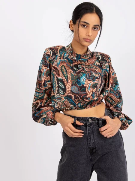 Bluză Fashionhunters cu imagine negru