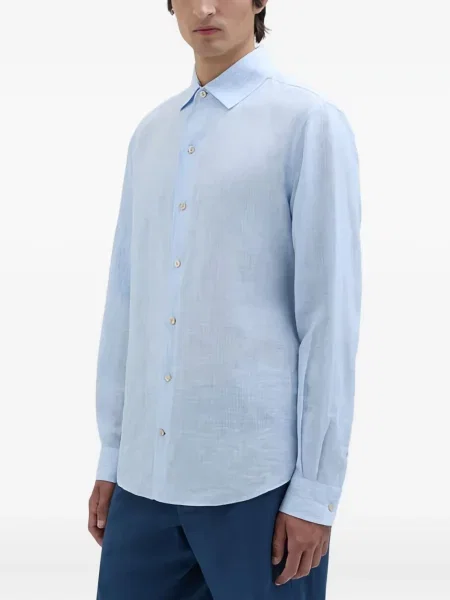 Ленена риза Agnona на райета синьо