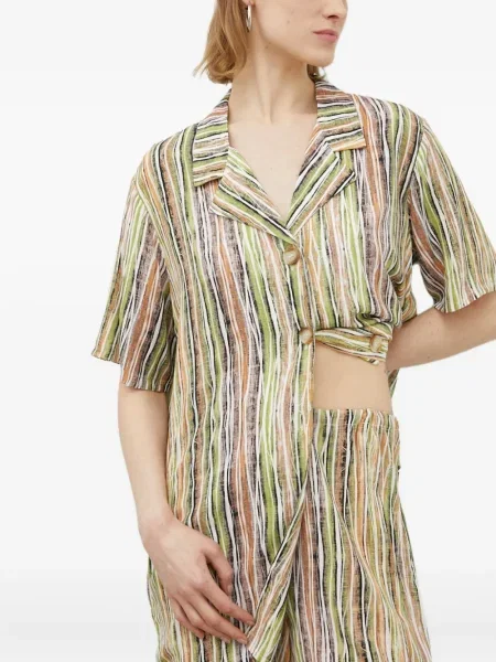 Cămașă Résumé cu dungi verde