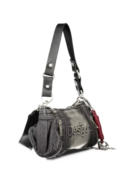Geantă shopper Desigual cu autograf gri