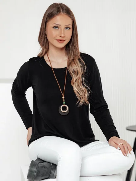 Bluzka one size LUCERIA z wisiorkiem Dstreet czarna
