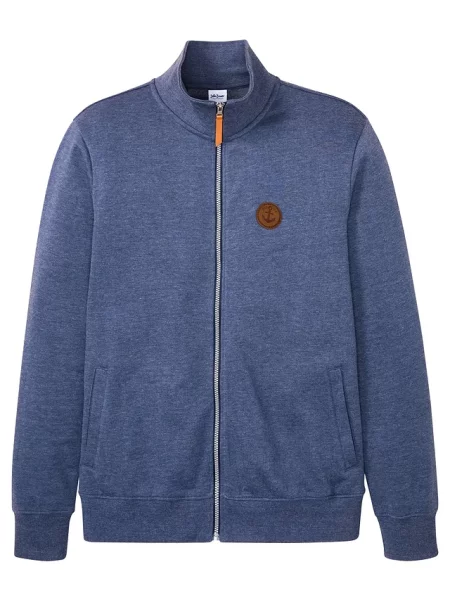 Bluza rozpinana ze stójką o kroju regular fit niebieska