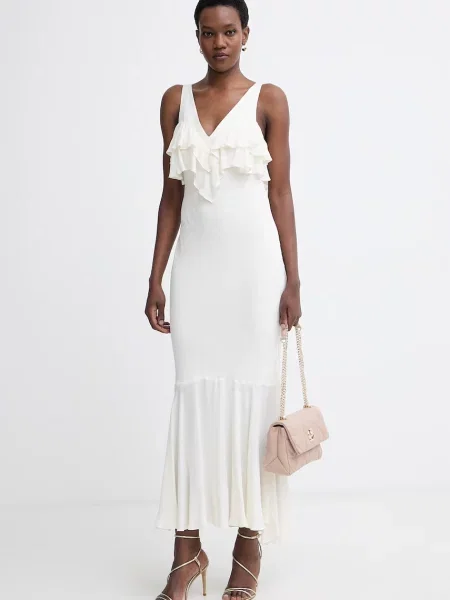 Twinset rochie de vară din vâscoză bej