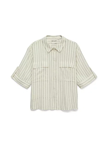 VERO MODA Bluză AWRYDER FABIANA gri închis alb