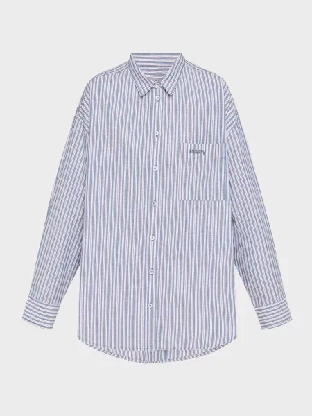 Сорочка повсякденна PRPY льон/бавовна синій