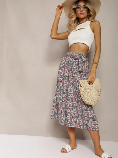 Negru-Roz Pantaloni cu Picior Larg Talie Înaltă cu și în Talie Drosofia negru