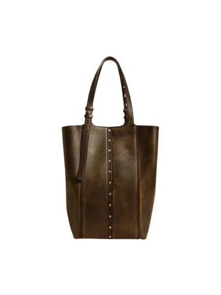 Shopperka Golden Goose skórzana brązowa