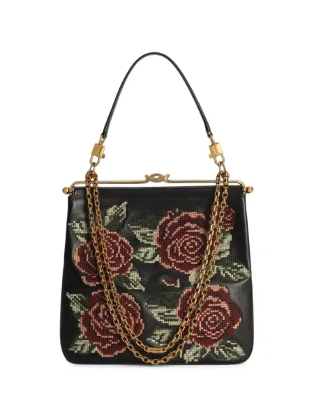 Geanta crossbody Dolce & Gabbana cu broderie negru