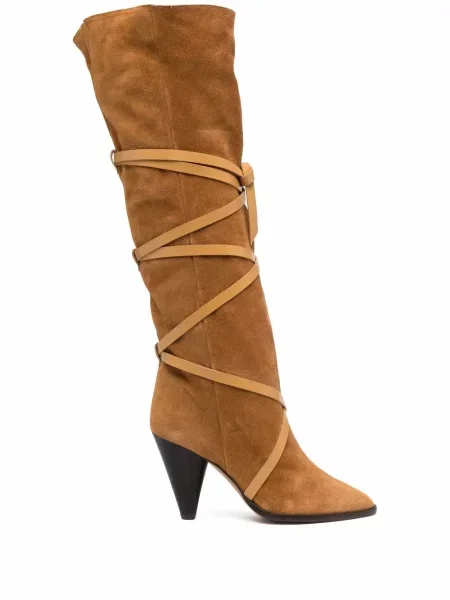 Botine Isabel Marant cu șireturi din piele de căprioară