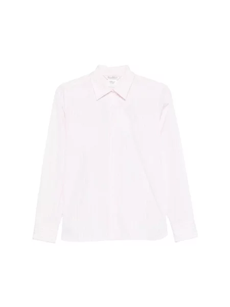 Koszula w paski Max Mara w paski popelinowa biała