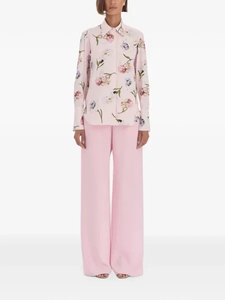 Bluză Oscar De La Renta din poplin roz
