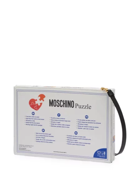 Geantă Moschino din piele cu imagine alb