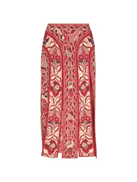 Fusta maxi Alemais cu model floral cu imagine roșu