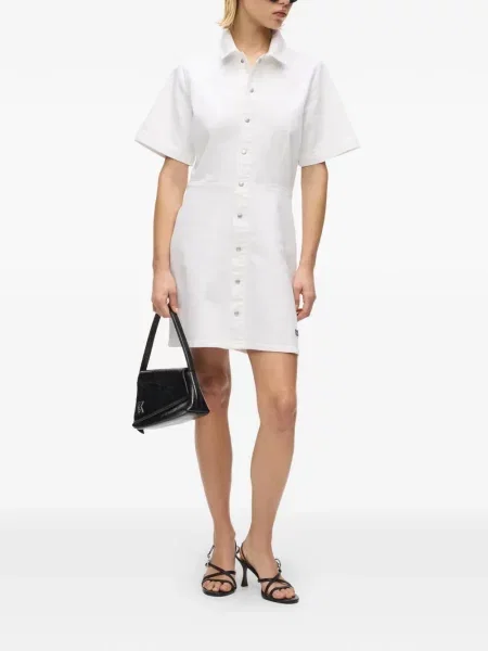 Mini rochie din denim Karl Lagerfeld Jeans de costum mini alb