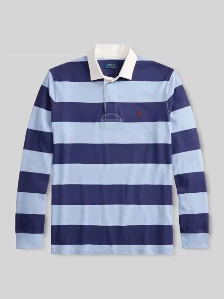 Bluza z kołnierzykiem w kontrastowym kolorze Polo Ralph Lauren niebieska