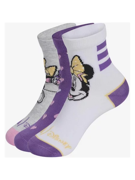 Skarpety adidas Dinsey Minnie Mouse czysty liliowy dziecięce 3 pary XS biały