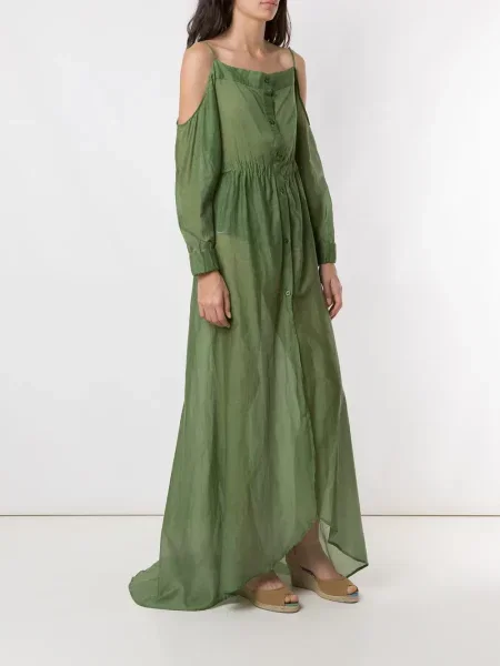Jedwabna maksi sukienka maxi Amir Slama garniturowa zielona