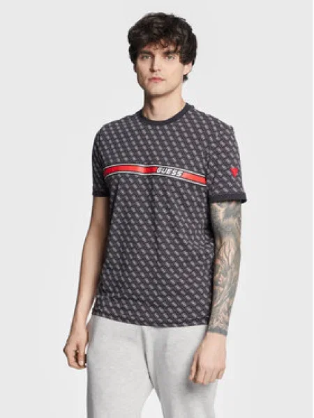 Guess Tricou Jamey Negru gri