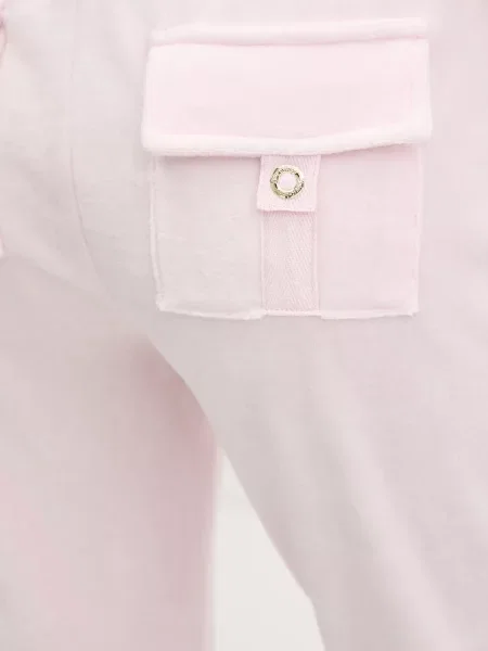 Велюровые шорты Juicy Couture с высокой посадкой с принтом розовые