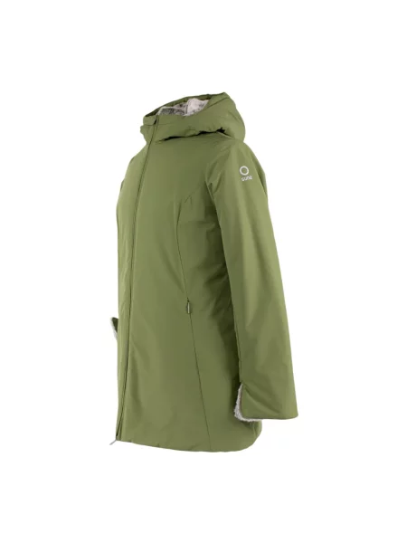 Parka Mm6 Maison Margiela z futerkiem zielona