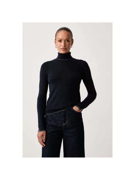 Sweter z golfem Liu Jo do golfa niebieski