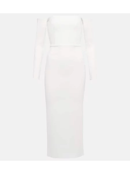 Sukienka midi Alex Perry do kolan garniturowa ze stretchu biała