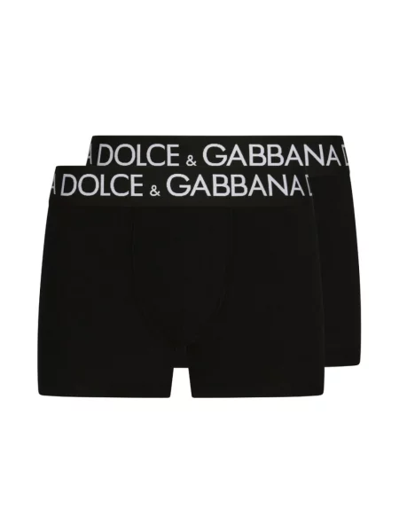 Majtki Dolce And Gabbana z elastyczną talią z logo czarne