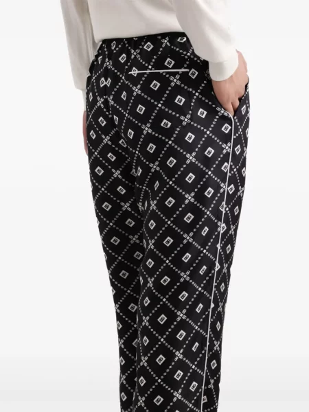 Pantaloni Dolce & Gabbana cu imprimeu geometric negru