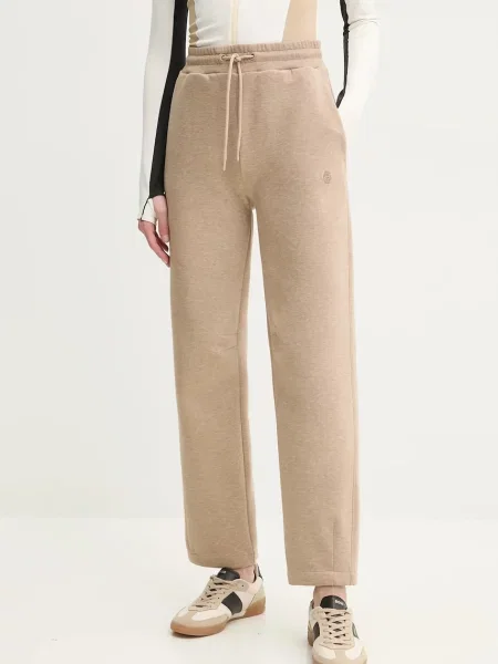 BOSS pantaloni de trening femei melanj bej