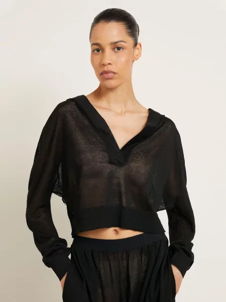 Alaïa Bluza Z Kapturem schwarz czarna