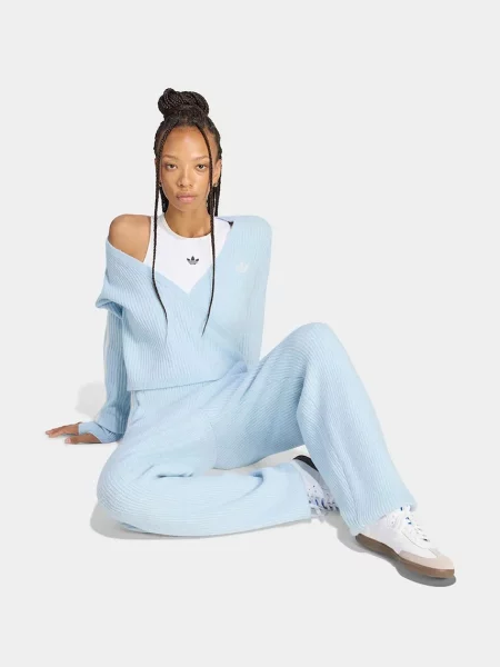 Adidas Originals spodnie dresowe z dodatkiem wełny Adiluna Season 2 x Jennie niebieskie