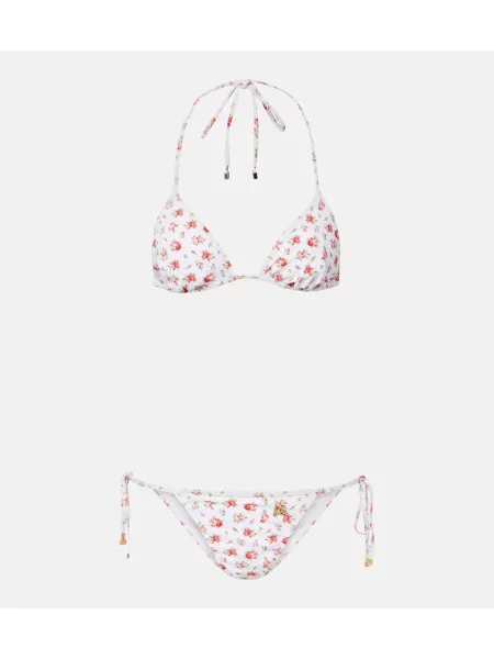 Bikini Dolce&gabbana cu model floral alb