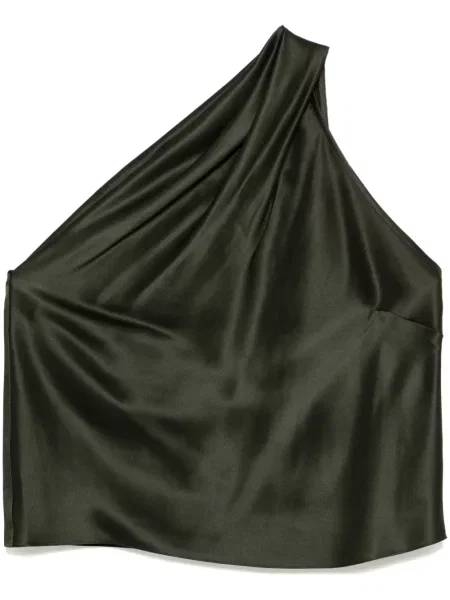 Top Michelle Mason asymetryczny z dekoltem halter zielony