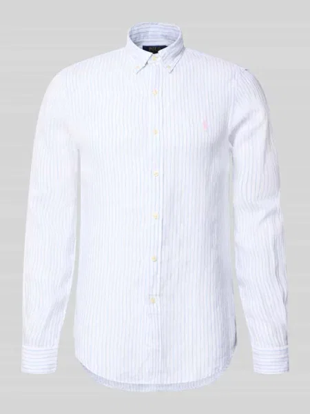 Koszula casualowa o kroju slim fit z czystego lnu Polo Ralph Lauren błękitna